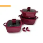 Набор кастрюль с антипригарным покрытием No Brand HK-323 красная (41923-HK-323 КРАСНЫЕ_1940)