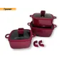 Набор кастрюль с антипригарным покрытием No Brand HK-323 красная (41923-HK-323 КРАСНЫЕ_1940)