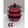 Набор кастрюль с антипригарным покрытием No Brand HK-323 красная (41923-HK-323 КРАСНЫЕ_1940)