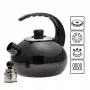 Чайник емальований зі свистком Kamille KM-1039A 2.5 л Чорний
