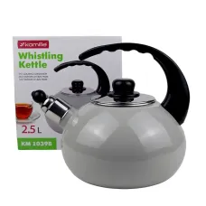 Чайник емальований зі свистком Kamille KM-1039B 2.5 л Сірий