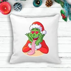 Подушка з новорічним принтом Грінч The Grinch Закоханий Білий Кавун П003600