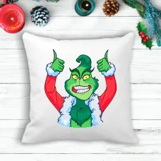 Подушка з новорічним принтом Грінч The Grinch 