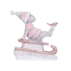 Настольная фигурка Мышка на санках 11х11 см Lefard AL226624 Настольная фигурка Мышка на санках 11х11 см Lefard AL226624