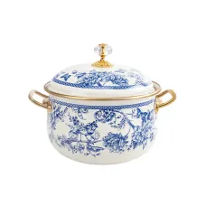 Эмалированная кастрюля Пионы с крышкой на 2.1л AL219571 Elmani