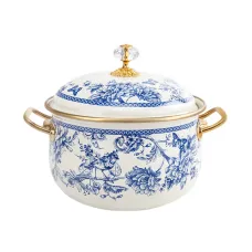Эмалированная кастрюля Пионы с крышкой на 3.8л AL219579 Elmani