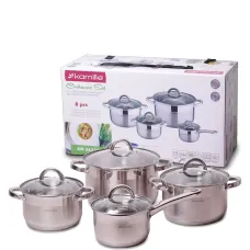 Кухонный набор кастрюль из нержавеющей стали 8 предметов KL225085 Kamille