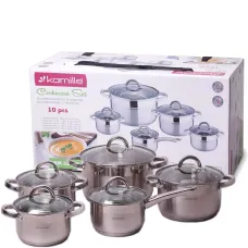 Кухонный набор кастрюль из нержавеющей стали 10 предметов KL225086 Kamille
