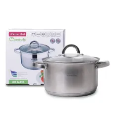 Кухонная кастрюля из нержавеющей стали с крышкой 4.5л KL225296 Kamille Кухонная кастрюля из нержавеющей стали с крышкой 4.5л KL225296 Kamille
