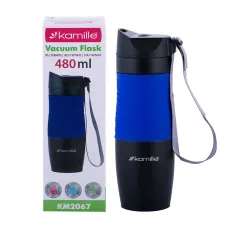 Кружка-термос из нержавеющей стали Kamille 480 мл Blue (KL225369)
