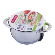 Кастрюля с крышкой 1.7л из нержавеющей стали и полыми ручками KL226009 Kamille