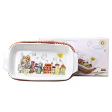 Форма для запекания керамическая 2.4 л Kamille 41x20x6 см прямоугольная с ротанговой корзинкой KL226354 Форма для запекания керамическая 2.4 л Kamille 41x20x6 см прямоугольная с ротанговой корзинкой KL226354
