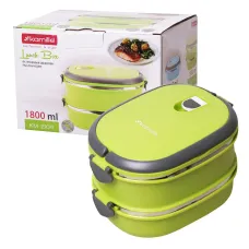 Двойной бокс для еды green 1800мл KL225272 Kamille