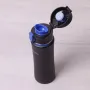 Термос-пляшка Kamille 500 мл спортивна з нержавіючої сталі чорний/синій КМ-2066