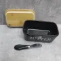 Маслянка керамічна з ножем матова 