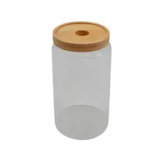 Банка стеклянная с бамбуковой крышкой 1,3л Stenson TD00979-1.3
