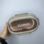 Ланч-бокс пластиковый 22*15*7 см Ал Пластик 1208 серый с бежевым