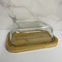 Масляна скляна на бамбуковій підставці 18,5*14*7 см Viva Bamboo LB-640