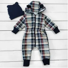 Прогулянковий комплект для хлопчика Dexter’s на осінь english time комбінезон та шапка 68 см темно-синій (13123622104)