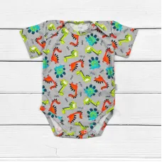 Боди-лодочка Dexter’s короткий рукав dinosiki 68 см серый (131459668150)