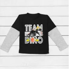 Футболка для хлопчика Dexter’s з довгим рукавом dino team 110 см чорний сірий (131473968198)