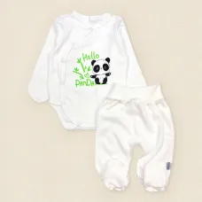 Боди Dexter’s с ползунками молочного цвета с принтом panda 56 см молочный (131539868433)