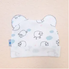 Шапка з вухами Dexter’s інтерлок cute lambs білий 38 (171736369145)