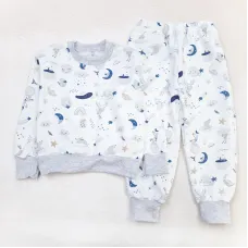 Домашня піжама Dexter’s тепла moon bunny 122 см молочний сірий (131743269167)