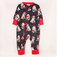 Человечек на молнии детский Dexter’s christmas pug 68 см Черный Красный