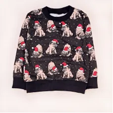 Світшот Dexter’s дитячий футер christmas pug 110 см чорний (131760169216)