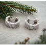 Серьги Булгари Maxi Silver 9347 1.6х0.5 см Серебристый