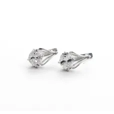 Серьги с овальным камнем Maxi Silver 7946 1.7 см Серебристый
