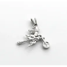 Кулон відьма на мотоциклі Maxi Silver 9331 3.5 см Сріблястий