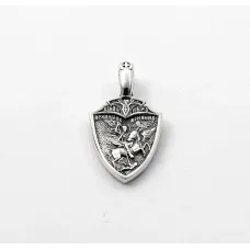 Двосторонній кулон архангел Михайло Maxi Silver 9305 1.9х2.4 см Сріблястий