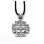 Підвіска мальтійський хрест Maxi Silver 9341 3.5 см Сріблястий