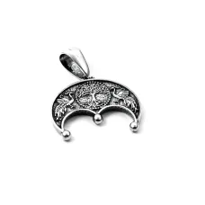 Підвіска оберіг лунниця з деревом життя та алатир Maxi Silver 9327 2.7 см Сріблястий