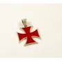 Мальтійський хрест Maxi Silver 8628 2.8 см Сріблясто-червоний