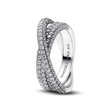 Серебряное кольцо No Brand с двумя рядами паве 193022C01 52