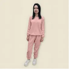 Пижама Dexter’s теплая женская из плюшевой ткани велсофт pudra XL розовый