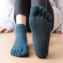Носки для йоги и пилатеса нескользящие закрытые Amber Grip петроль 35-40
