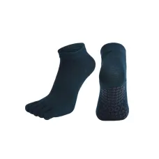 Носки для йоги и пилатеса нескользящие закрытые Amber Grip петроль 35-40