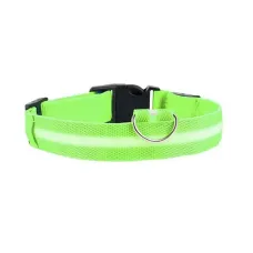 Светодиодный LED ошейник No Brand Green L USB