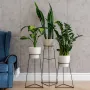 Комплект металевих підставок для квітів та вазонів Adore Décor Скандинавські 3 шт Чорний