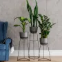 Комплект металевих підставок для квітів та вазонів Adore Décor Скандинавські 3 шт Чорний