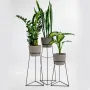 Комплект металевих підставок для квітів та вазонів Adore Décor Скандинавські 3 шт Чорний