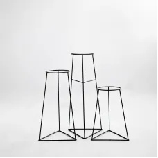 Комплект металлических подставок для цветов и вазонов Adore Décor Скандинавские 3 шт Черный