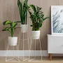 Комплект металевих підставок для квітів та вазонів Adore Décor Скандинавські 3 шт Білий
