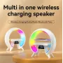 Настольна аккумуляторна смарт лампа із вбудованим аккумулятором UKC Smart RGB 15W Light Sound Machine Bluetooth Біла