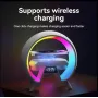 Настольна аккумуляторна смарт лампа із вбудованим аккумулятором UKC Smart RGB 15W Light Sound Machine Bluetooth Біла