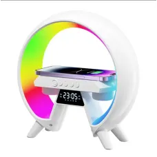 Настольна аккумуляторна смарт лампа із вбудованим аккумулятором UKC Smart RGB 15W Light Sound Machine Bluetooth Біла